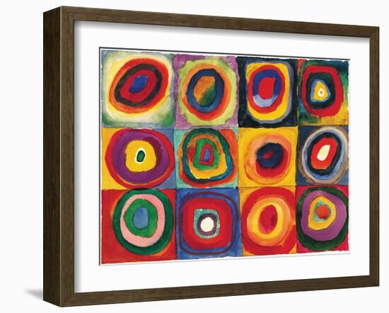 Squares with Concentric Circ-Wassily Kandinsky-Framed Art Print