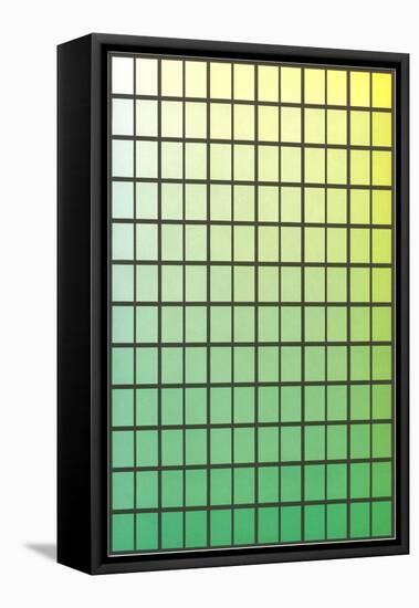 Squares with Gradated Greens-null-Framed Stretched Canvas