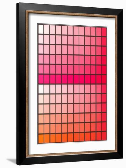 Squares with Gradated Orange to Red-null-Framed Art Print