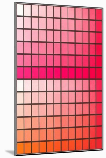 Squares with Gradated Orange to Red-null-Mounted Art Print