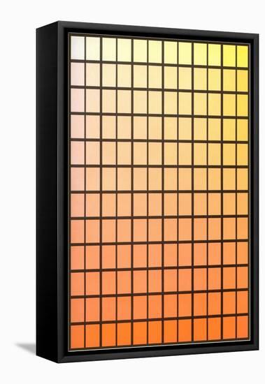 Squares with Gradated Orange to Yellow-null-Framed Stretched Canvas