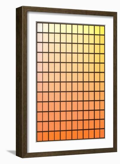 Squares with Gradated Orange to Yellow-null-Framed Art Print