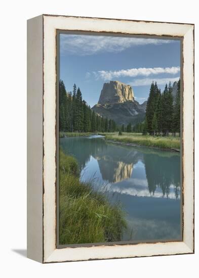 Squaretop Mountain reflected in Green River, Bridger Wilderness, Wind River Range, Wyoming.-Alan Majchrowicz-Framed Premier Image Canvas