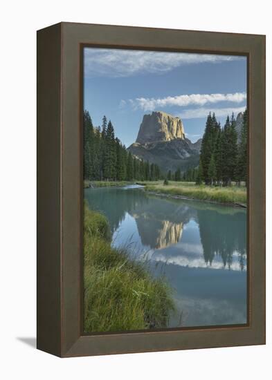 Squaretop Mountain reflected in Green River, Bridger Wilderness, Wind River Range, Wyoming.-Alan Majchrowicz-Framed Premier Image Canvas