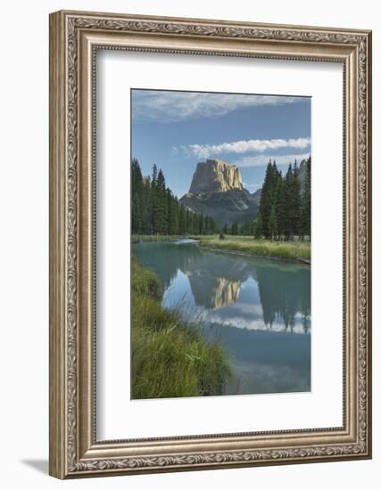 Squaretop Mountain reflected in Green River, Bridger Wilderness, Wind River Range, Wyoming.-Alan Majchrowicz-Framed Photographic Print