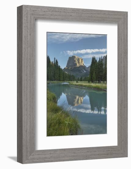 Squaretop Mountain reflected in Green River, Bridger Wilderness, Wind River Range, Wyoming.-Alan Majchrowicz-Framed Photographic Print