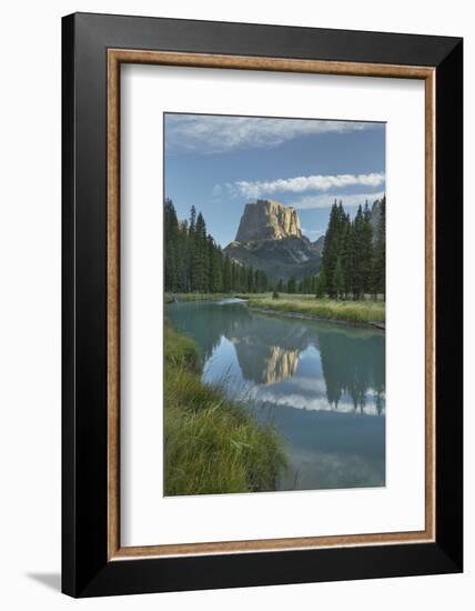 Squaretop Mountain reflected in Green River, Bridger Wilderness, Wind River Range, Wyoming.-Alan Majchrowicz-Framed Photographic Print