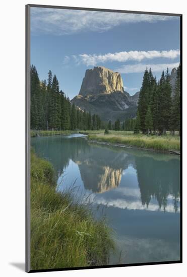 Squaretop Mountain reflected in Green River, Bridger Wilderness, Wind River Range, Wyoming.-Alan Majchrowicz-Mounted Photographic Print