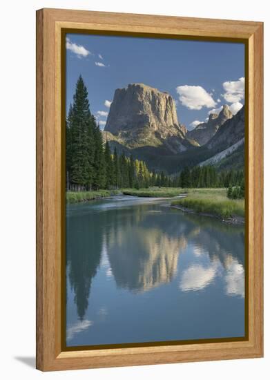 Squaretop Mountain reflected in Green River Bridger Wilderness, Wind River Range, Wyoming.-Alan Majchrowicz-Framed Premier Image Canvas