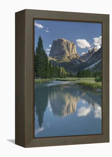 Squaretop Mountain reflected in Green River Bridger Wilderness, Wind River Range, Wyoming.-Alan Majchrowicz-Framed Premier Image Canvas