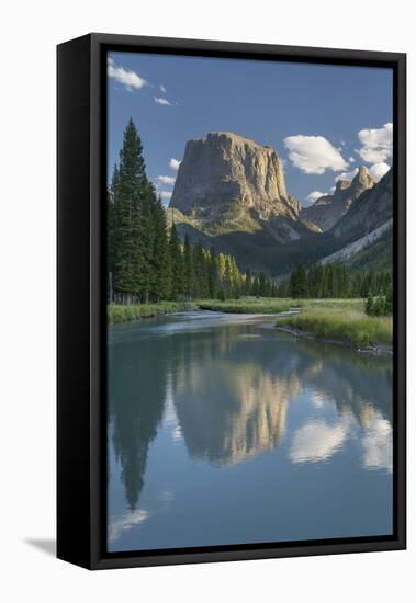 Squaretop Mountain reflected in Green River Bridger Wilderness, Wind River Range, Wyoming.-Alan Majchrowicz-Framed Premier Image Canvas