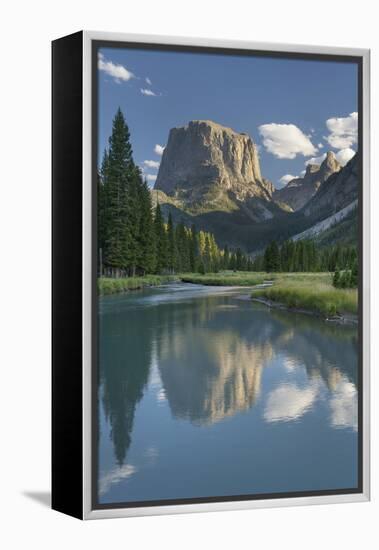 Squaretop Mountain reflected in Green River Bridger Wilderness, Wind River Range, Wyoming.-Alan Majchrowicz-Framed Premier Image Canvas