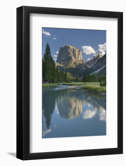 Squaretop Mountain reflected in Green River Bridger Wilderness, Wind River Range, Wyoming.-Alan Majchrowicz-Framed Photographic Print