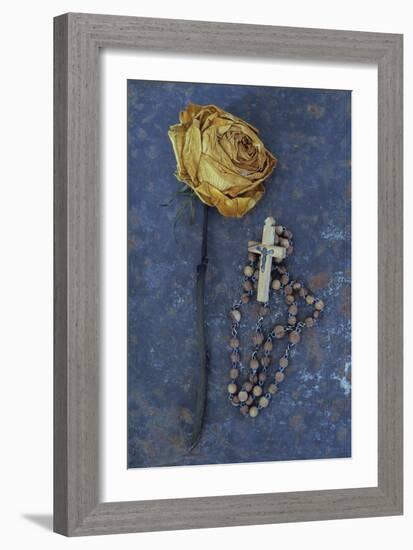 Squashed Dried Rose Once Cream And Now Brown-Den Reader-Framed Photographic Print