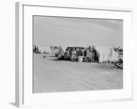 Squatter camp on county road California, 1937-Dorothea Lange-Framed Photographic Print