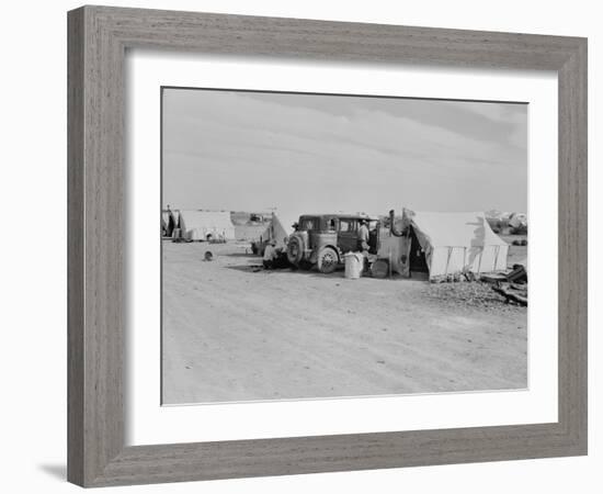 Squatter camp on county road California, 1937-Dorothea Lange-Framed Photographic Print