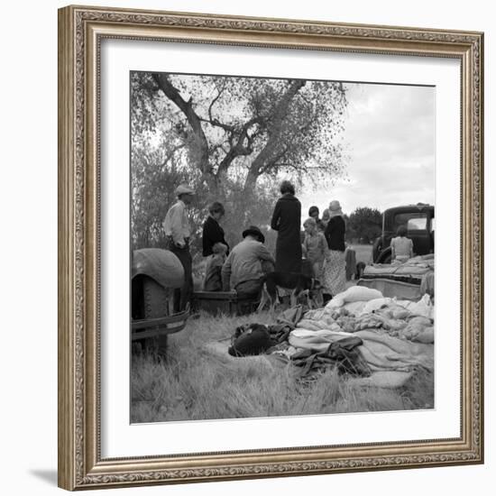 Squatters along highway near Bakersfield, California, 1935-Dorothea Lange-Framed Photographic Print