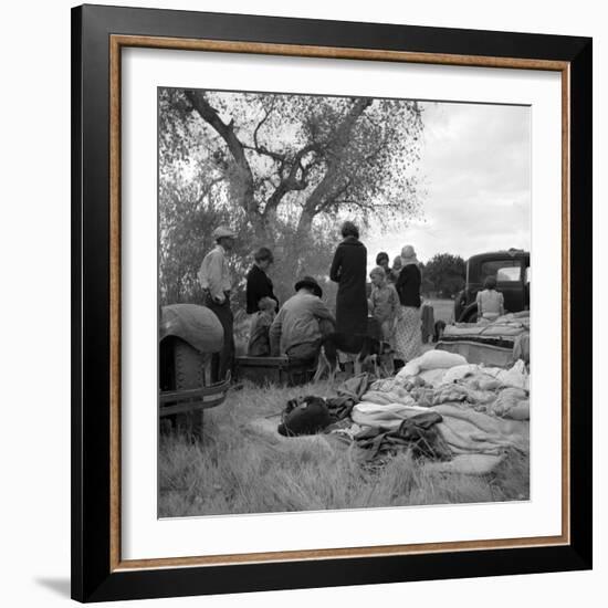 Squatters along highway near Bakersfield, California, 1935-Dorothea Lange-Framed Photographic Print