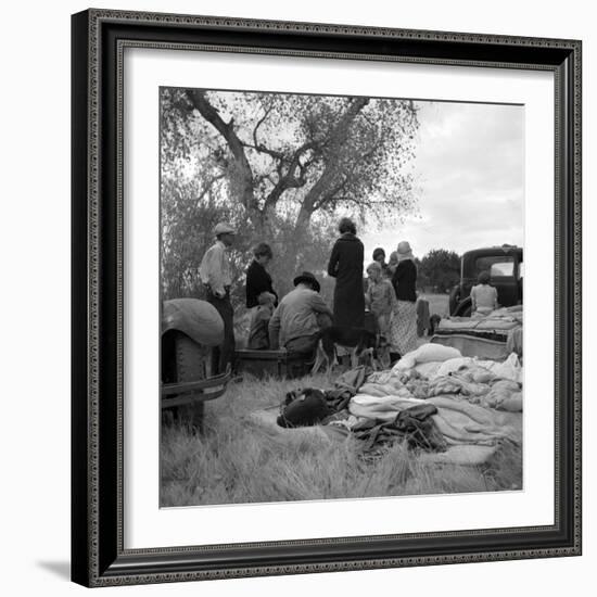 Squatters along highway near Bakersfield, California, 1935-Dorothea Lange-Framed Photographic Print