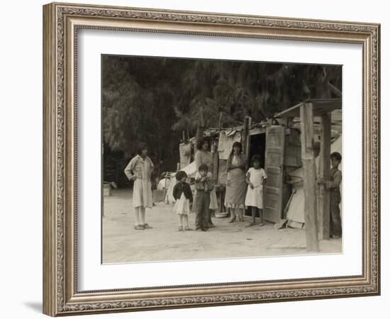 Squatters' shack home in California, 1935-Dorothea Lange-Framed Photographic Print