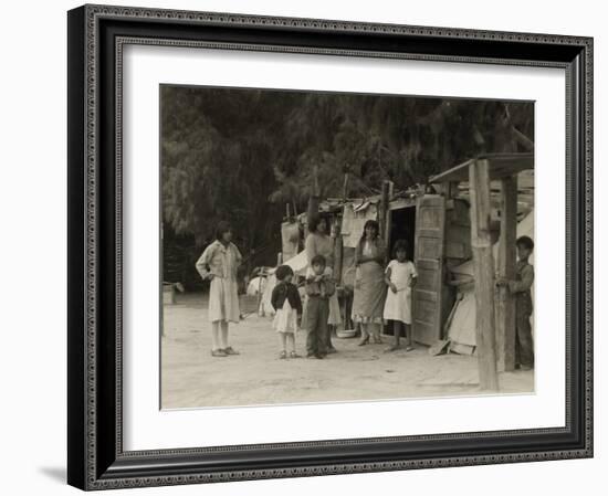 Squatters' shack home in California, 1935-Dorothea Lange-Framed Photographic Print