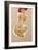 Squatting Female Nude, 1910-Egon Schiele-Framed Giclee Print