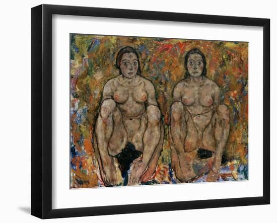 Squatting Women, 1918-Egon Schiele-Framed Giclee Print