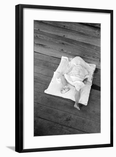 Squeakie asleep in Hale County, Alabama, 1936-Walker Evans-Framed Photographic Print