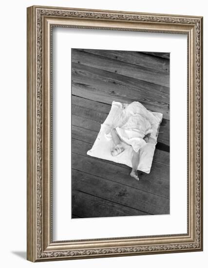 Squeakie asleep in Hale County, Alabama, 1936-Walker Evans-Framed Photographic Print