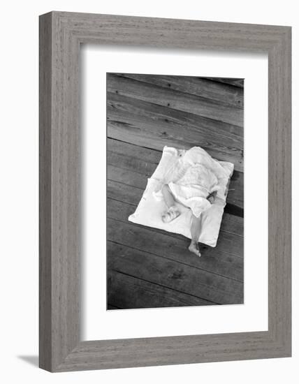 Squeakie asleep in Hale County, Alabama, 1936-Walker Evans-Framed Photographic Print