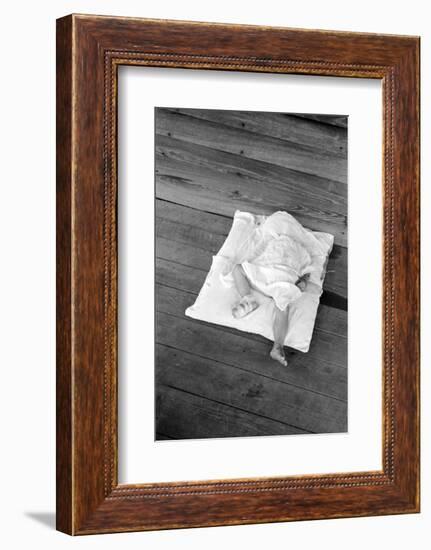 Squeakie asleep in Hale County, Alabama, 1936-Walker Evans-Framed Photographic Print