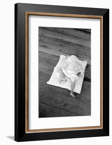 Squeakie asleep in Hale County, Alabama, 1936-Walker Evans-Framed Photographic Print