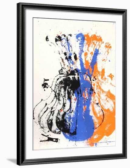 Squeezed Blue Fiddle-Arman-Framed Premium Edition