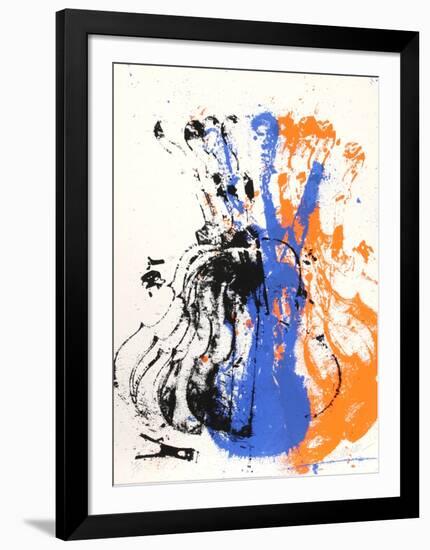 Squeezed Blue Fiddle-Arman-Framed Premium Edition