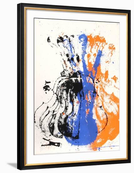 Squeezed Blue Fiddle-Arman-Framed Premium Edition