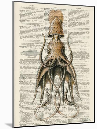 Squid 2-Tina Carlson-Mounted Art Print