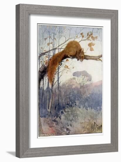 Squirrel in Tree C1917-Honor C. Appleton-Framed Art Print