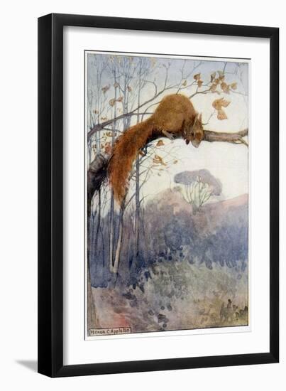 Squirrel in Tree C1917-Honor C. Appleton-Framed Art Print