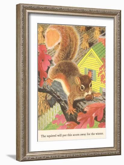 Squirrel with Acorn-null-Framed Art Print