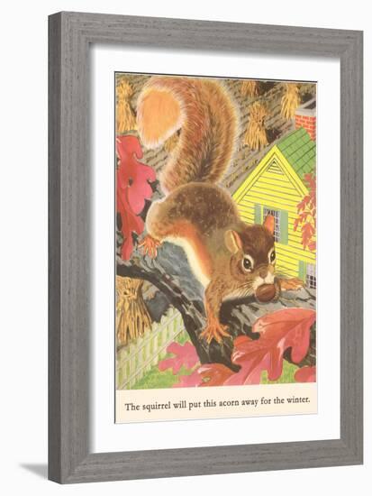 Squirrel with Acorn-null-Framed Art Print