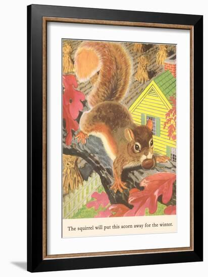 Squirrel with Acorn-null-Framed Art Print