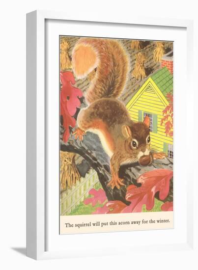 Squirrel with Acorn-null-Framed Art Print