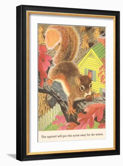 Squirrel with Acorn-null-Framed Art Print