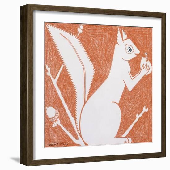 Squirrel-Grant Wood-Framed Giclee Print