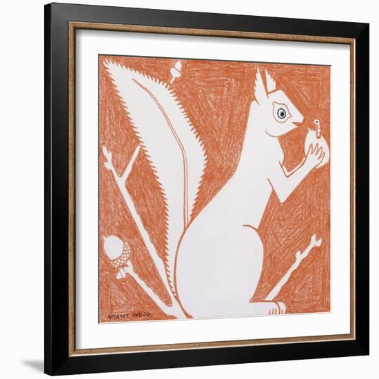 Squirrel-Grant Wood-Framed Giclee Print