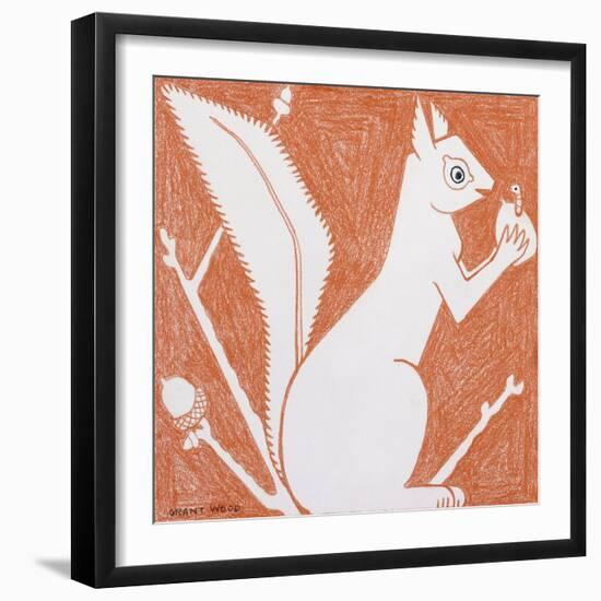 Squirrel-Grant Wood-Framed Giclee Print