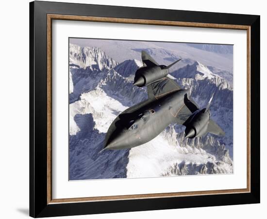 SR-71B Blackbird in Flight-Stocktrek Images-Framed Photographic Print
