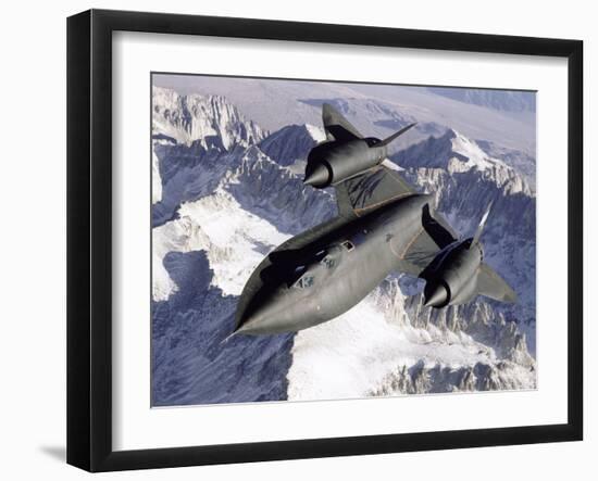 SR-71B Blackbird in Flight-Stocktrek Images-Framed Photographic Print