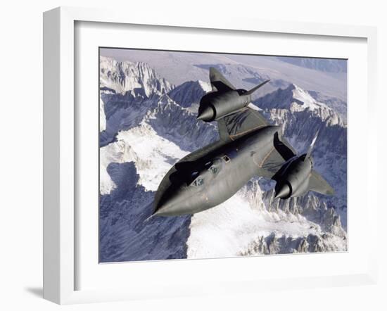 SR-71B Blackbird in Flight-Stocktrek Images-Framed Photographic Print