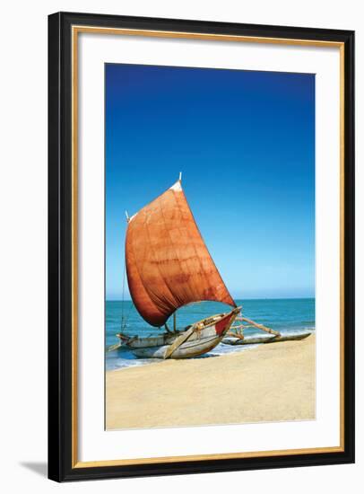 Sri Lanka Fishing Boat-Charles Bowman-Framed Photographic Print